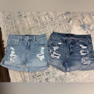 Aeropostale Light and Dark Blue Jean Shorts